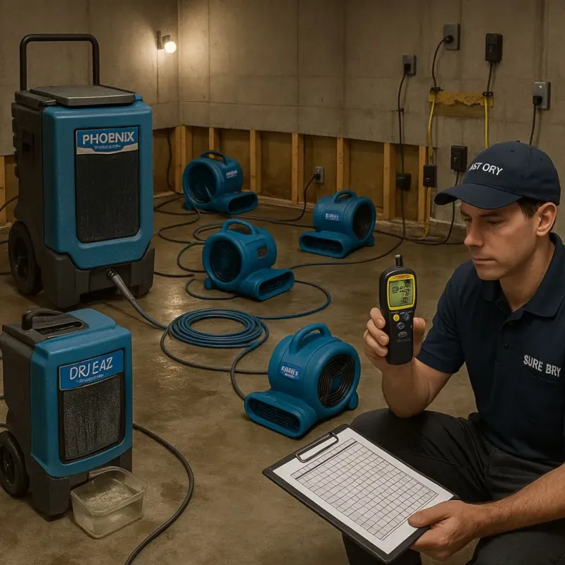 Structural Drying and Dehumidification process in Runnels County, TX